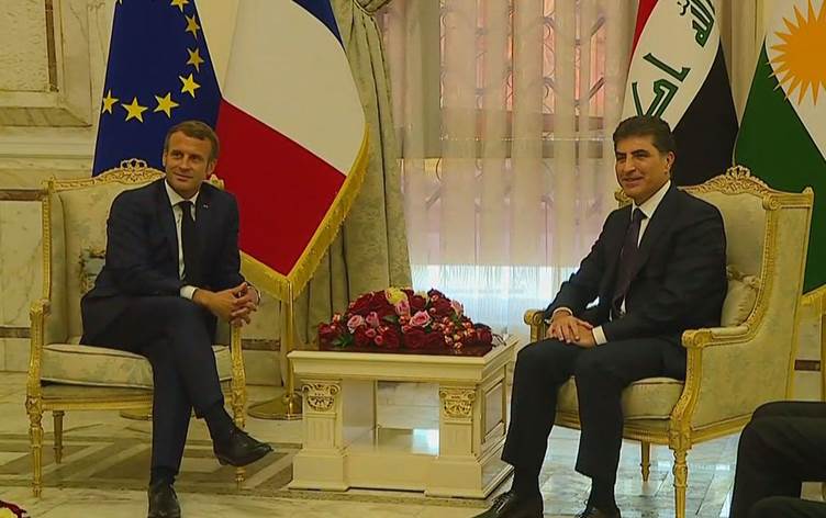 Neçirvan Barzani ile Macron bir araya geldi