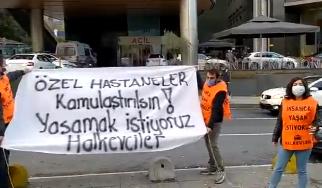 Halkevleri’nden Medipol Hastanesi önünde protesto