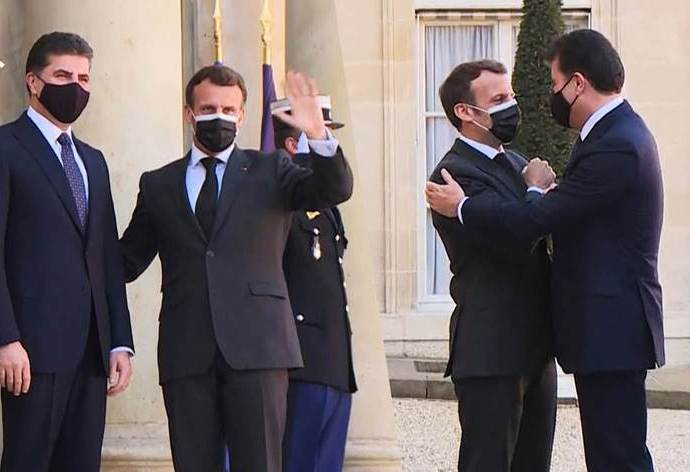 Neçirvan Barzani ile Fransa Cumhurbaşkanı Macron, Elysee Sarayı’nda bir araya geldi