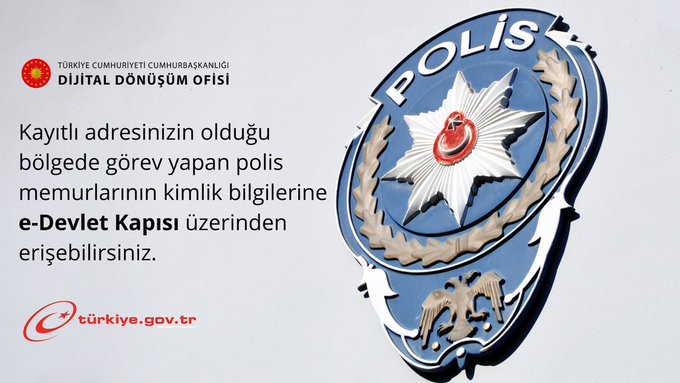 E-Devlet’te yeni dönem: Vatandaşlar, bölgede görev yapan polislerin kimlik bilgilerine ulaşabilecek