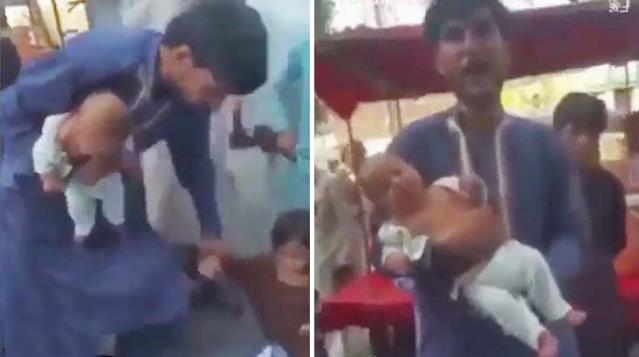 Afganistanlı baba, pazarda çocuklarını satmaya çalıştı