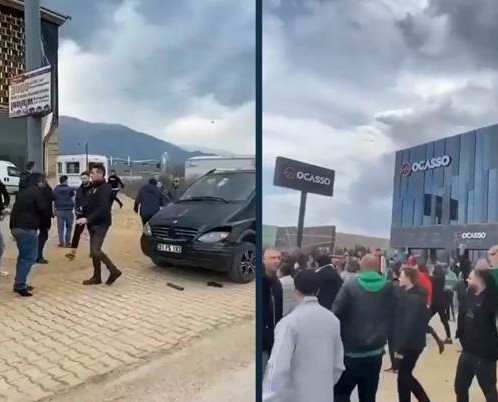 Bursaspor taraftarları Diyarbakır plakalı araca saldırdı