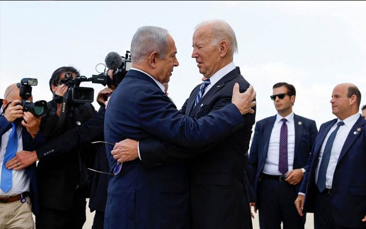 Biden İsrail’e ulaştı: Netanyahu ile kucaklaştı