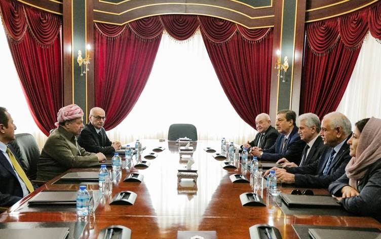 Mesud Barzani ENKS heyetini kabul etti